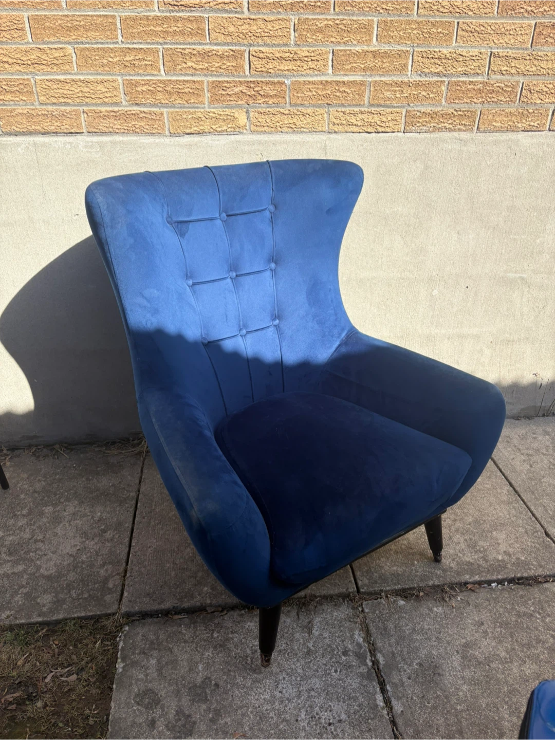 Blue Velvet Accent Chair - photo 2
