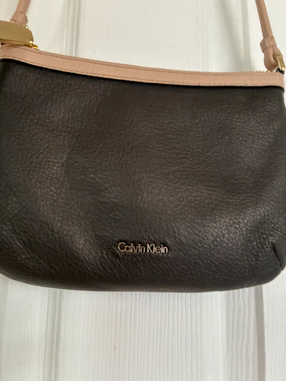 Calvin Klein Black and pink  Leather Crossbody Bag
