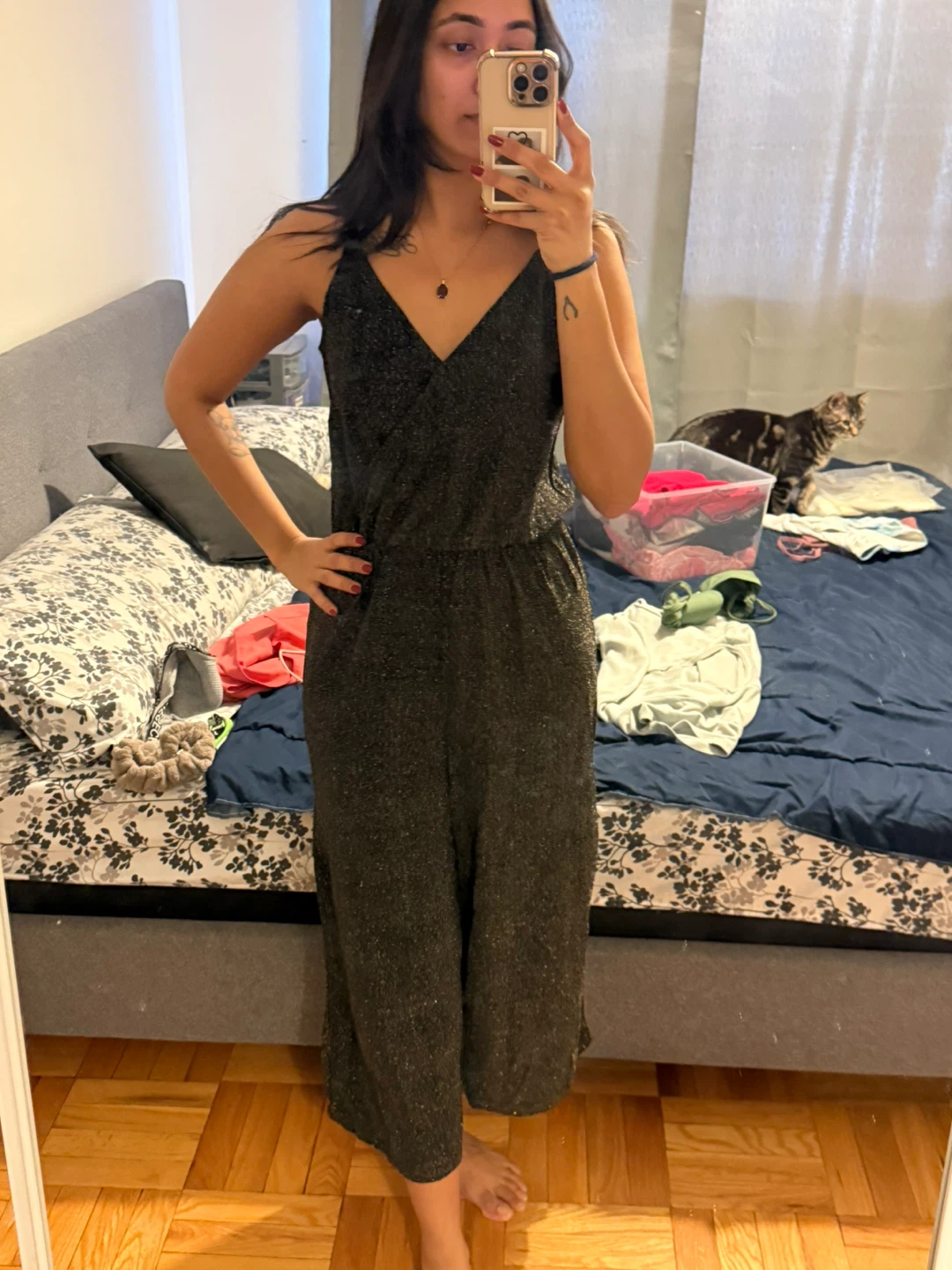Zara Knit Metallic Sparkly Jumpsuit - photo 3