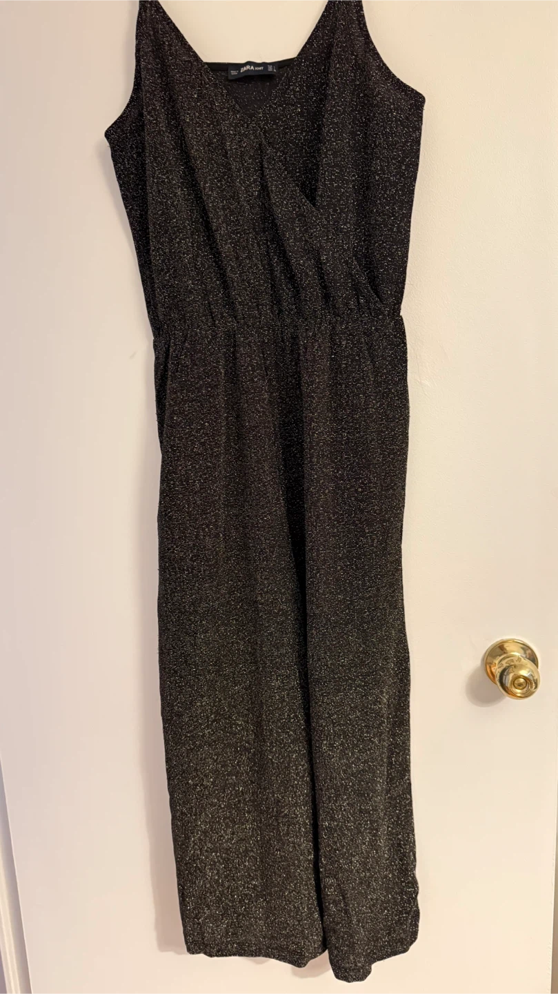 Zara Knit Metallic Sparkly Jumpsuit