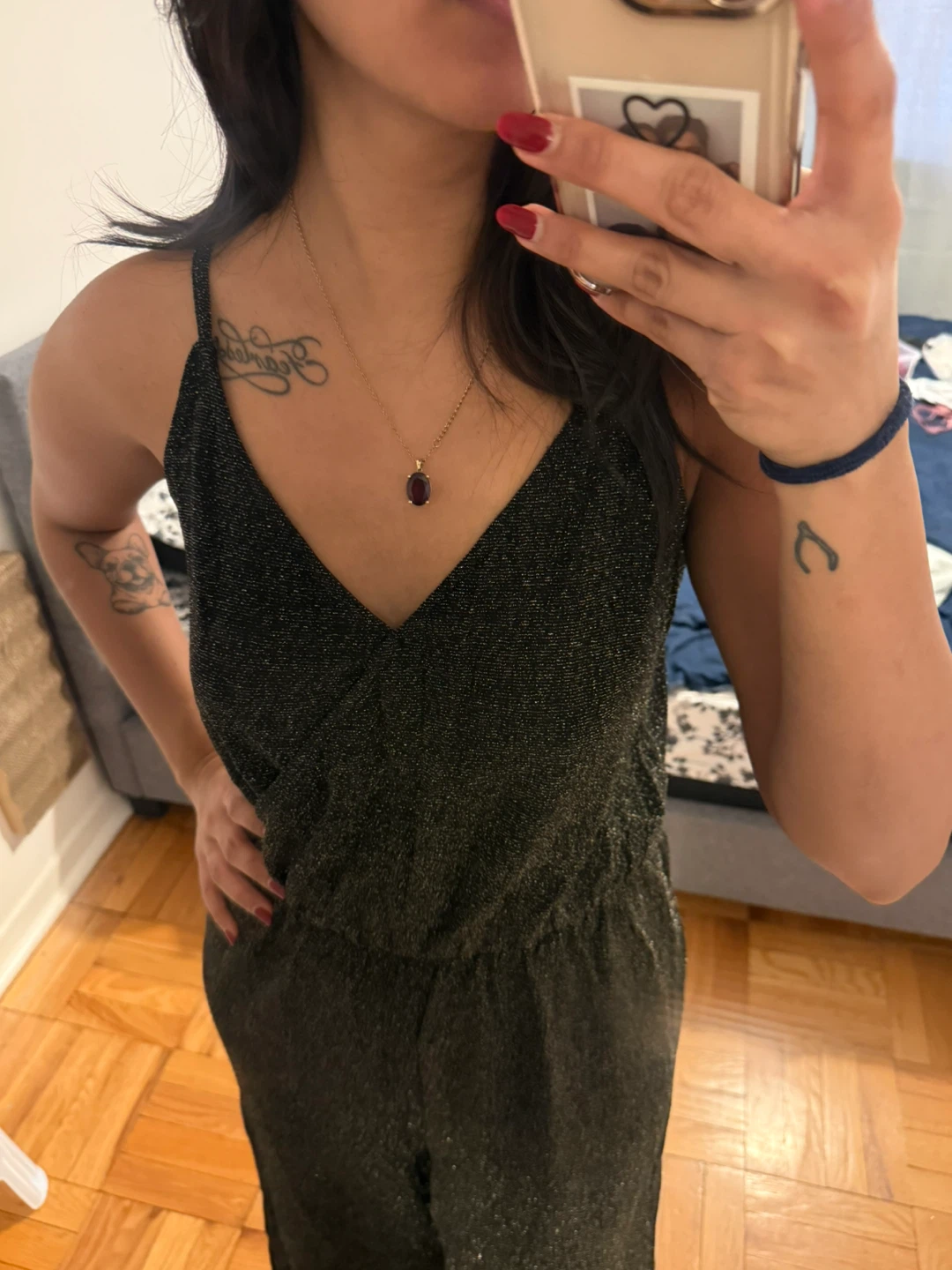 Zara Knit Metallic Sparkly Jumpsuit - photo 4
