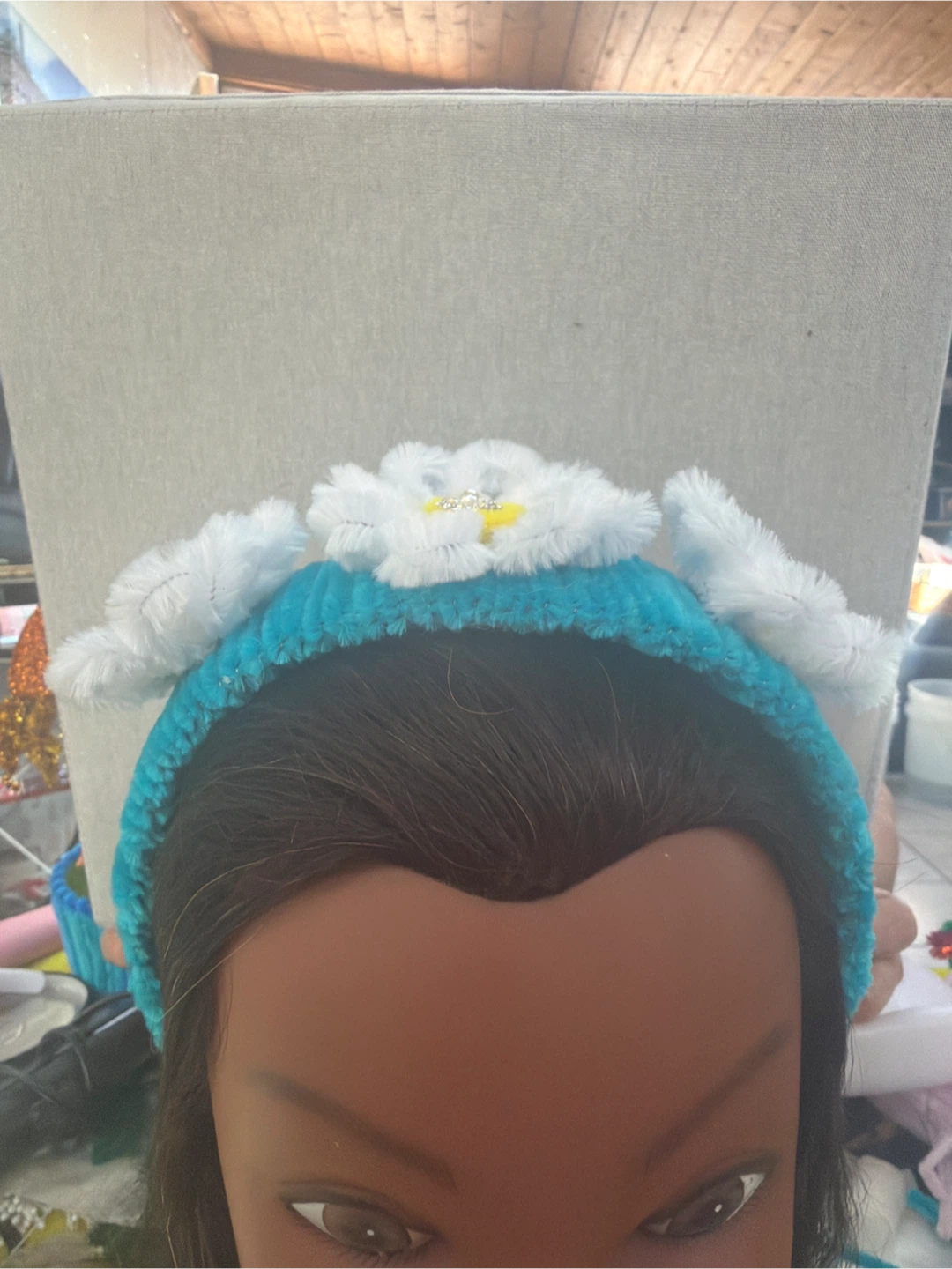 Handmade Flower Headband - Teal