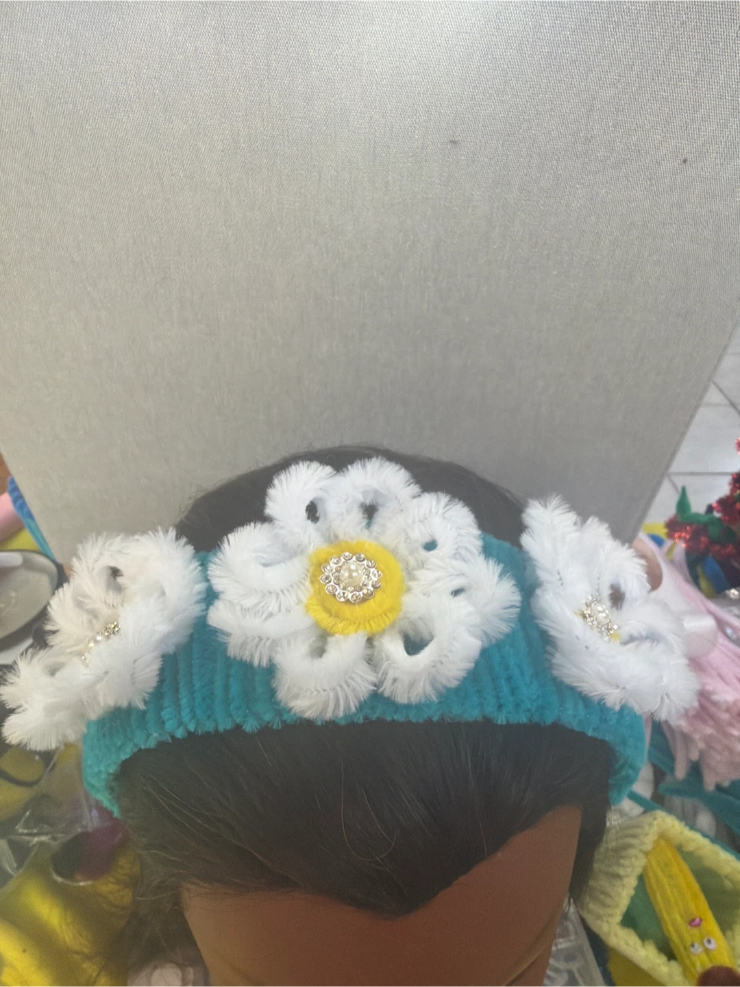 Handmade Flower Headband - Teal - photo 2