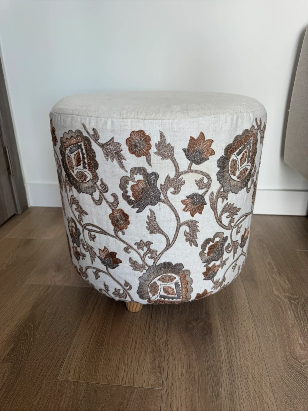 Fabric Footstool Ottoman (Length: 45 cm Width : 44 cm)