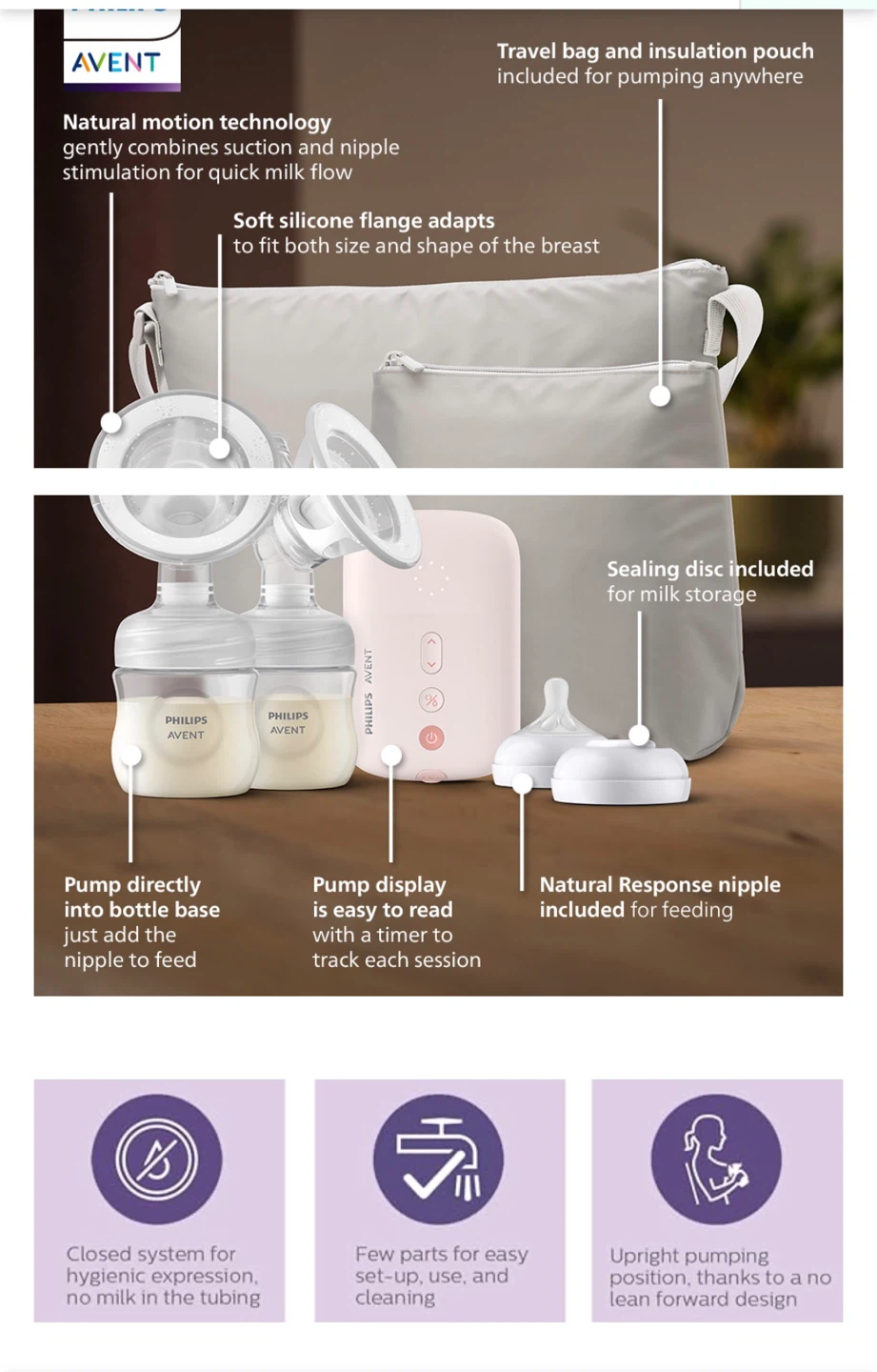 Philips Avent Electric Breast Pump with Travel Bag - photo 2