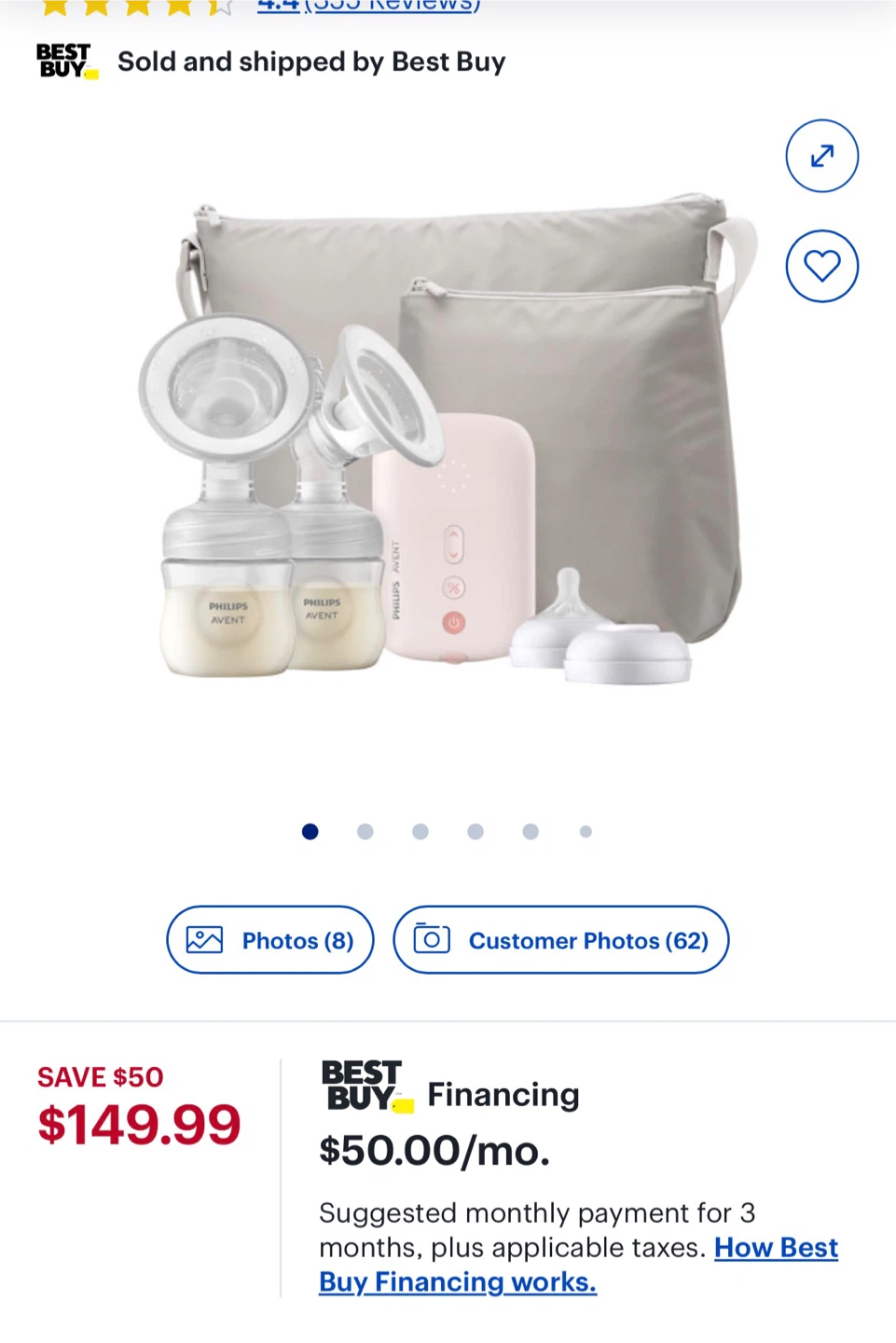 Philips Avent Electric Breast Pump with Travel Bag