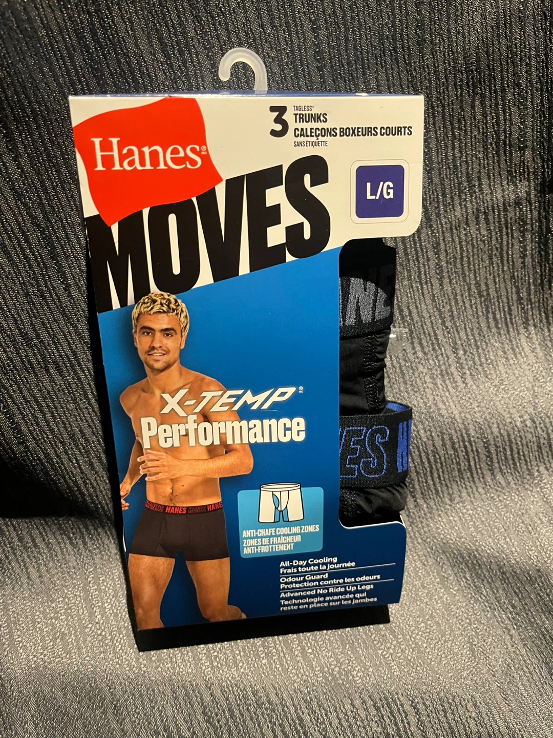 Hanes Moves X-Temp Performance Boxer Briefs - L/G (3 Pack)