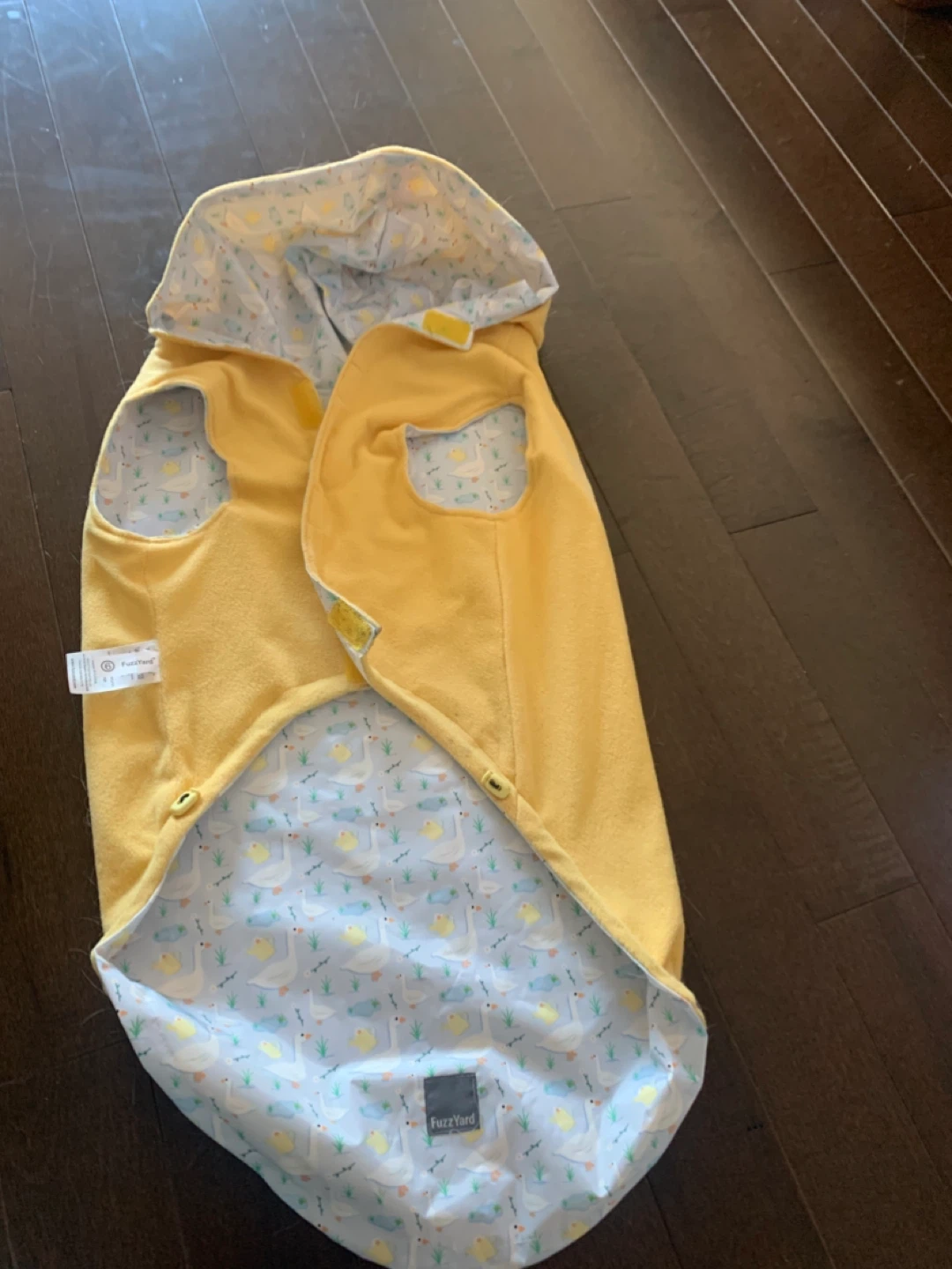 Fuzzyard Dog Coat - Yellow Duck Print