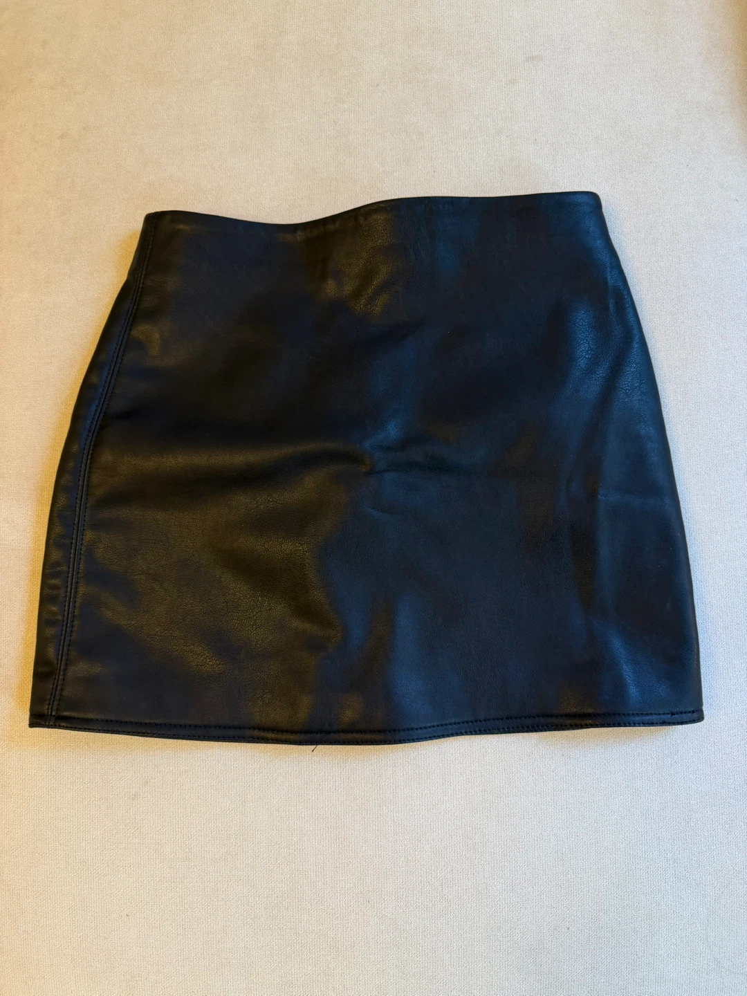 H&M Black Faux Leather Mini Skirt