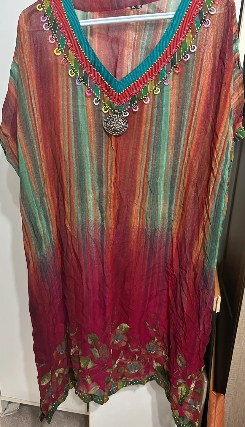 Embellished V-Neck Kaftan