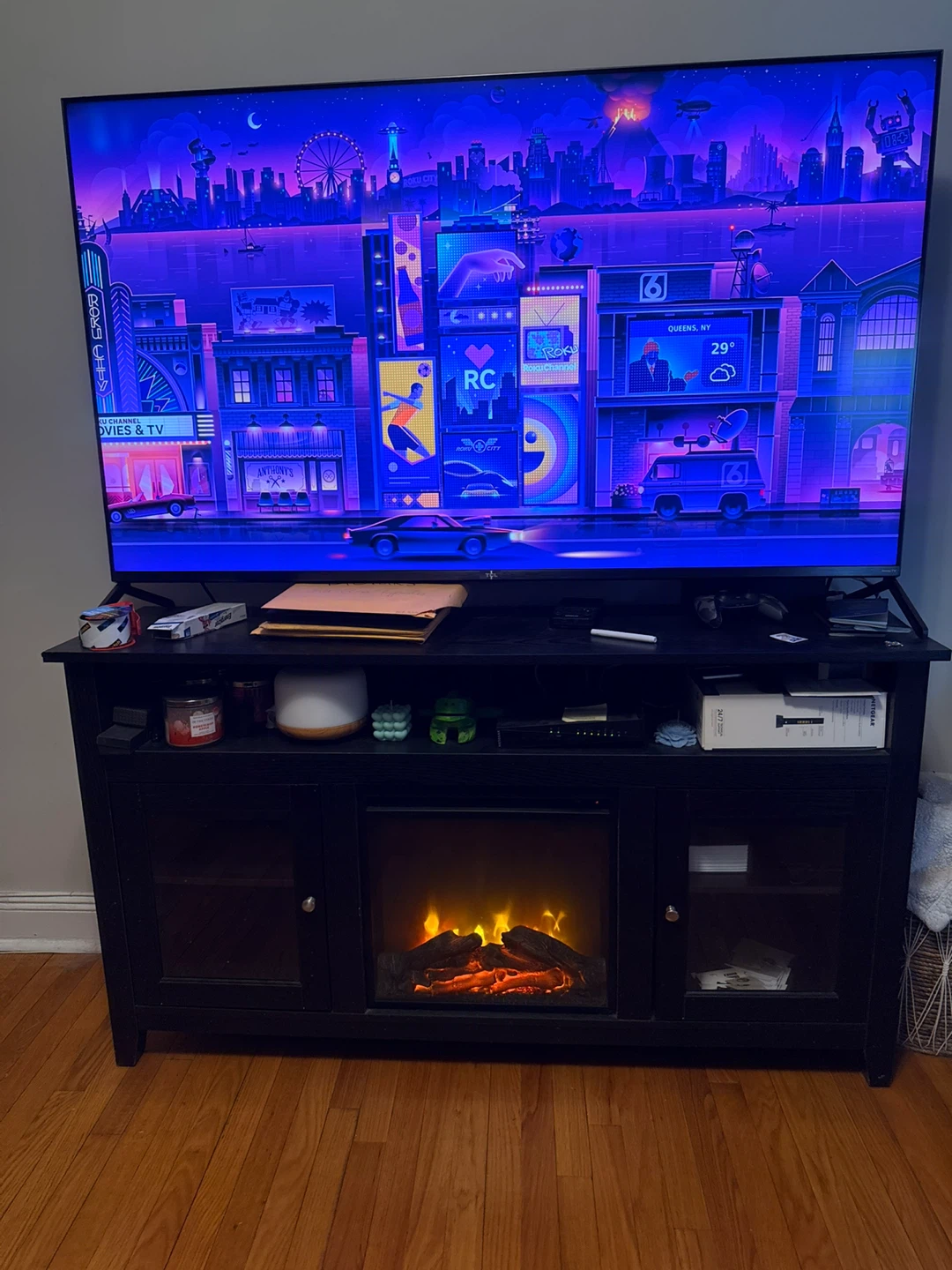 Zipcode Design Kohn 58" Media Console with Electric Fireplace