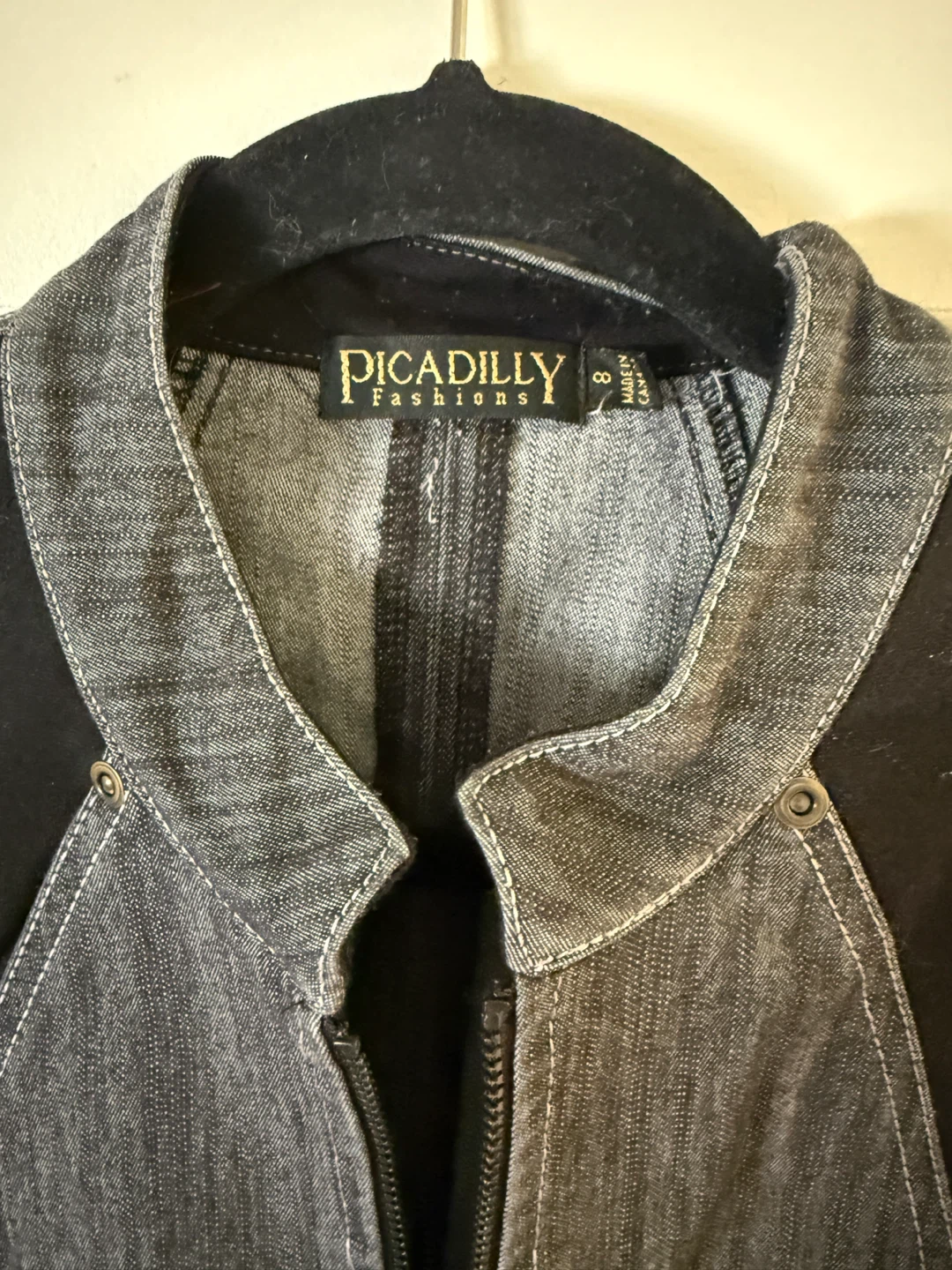 Piccadilly Fashions Black & Grey Denim Style Jacket and Pants - photo 2
