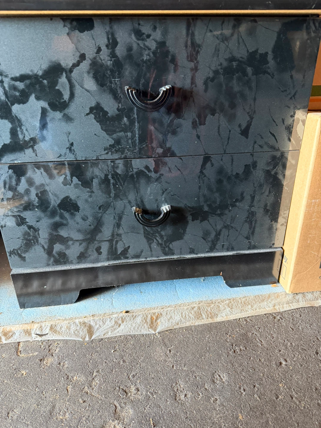 Black Marbled Dresser with Double Doors - photo 3