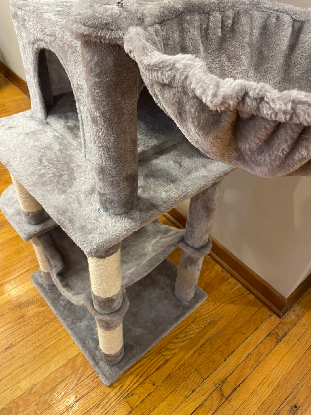 Gray Multi-Level Cat Tree with Hammock and Condo - photo 3