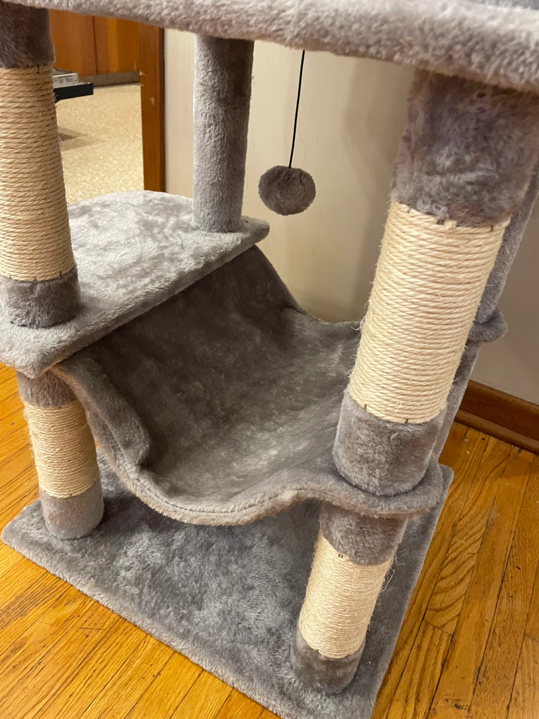 Gray Multi-Level Cat Tree with Hammock and Condo - photo 4