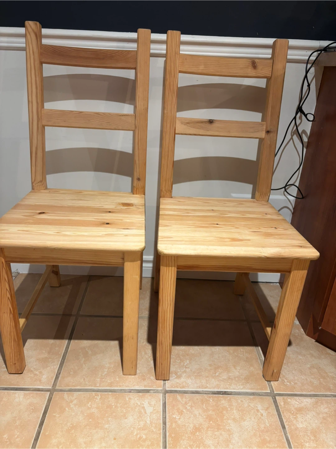 Set of 2 Wooden Dining Chairs