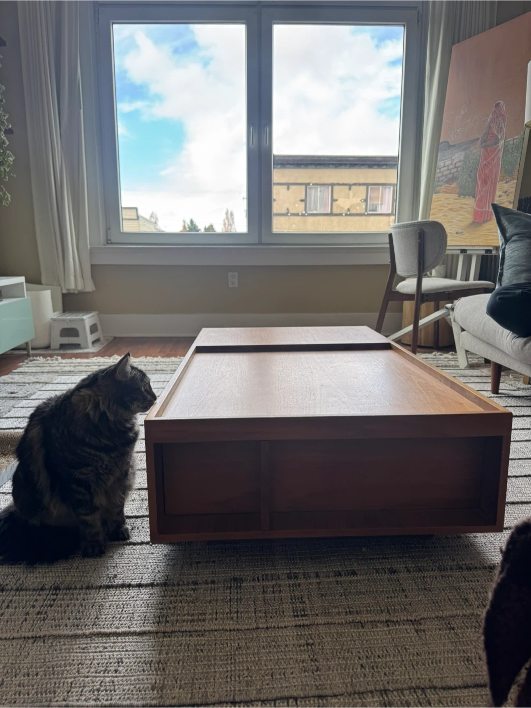 Wooden Coffee Table with Storage - photo 2