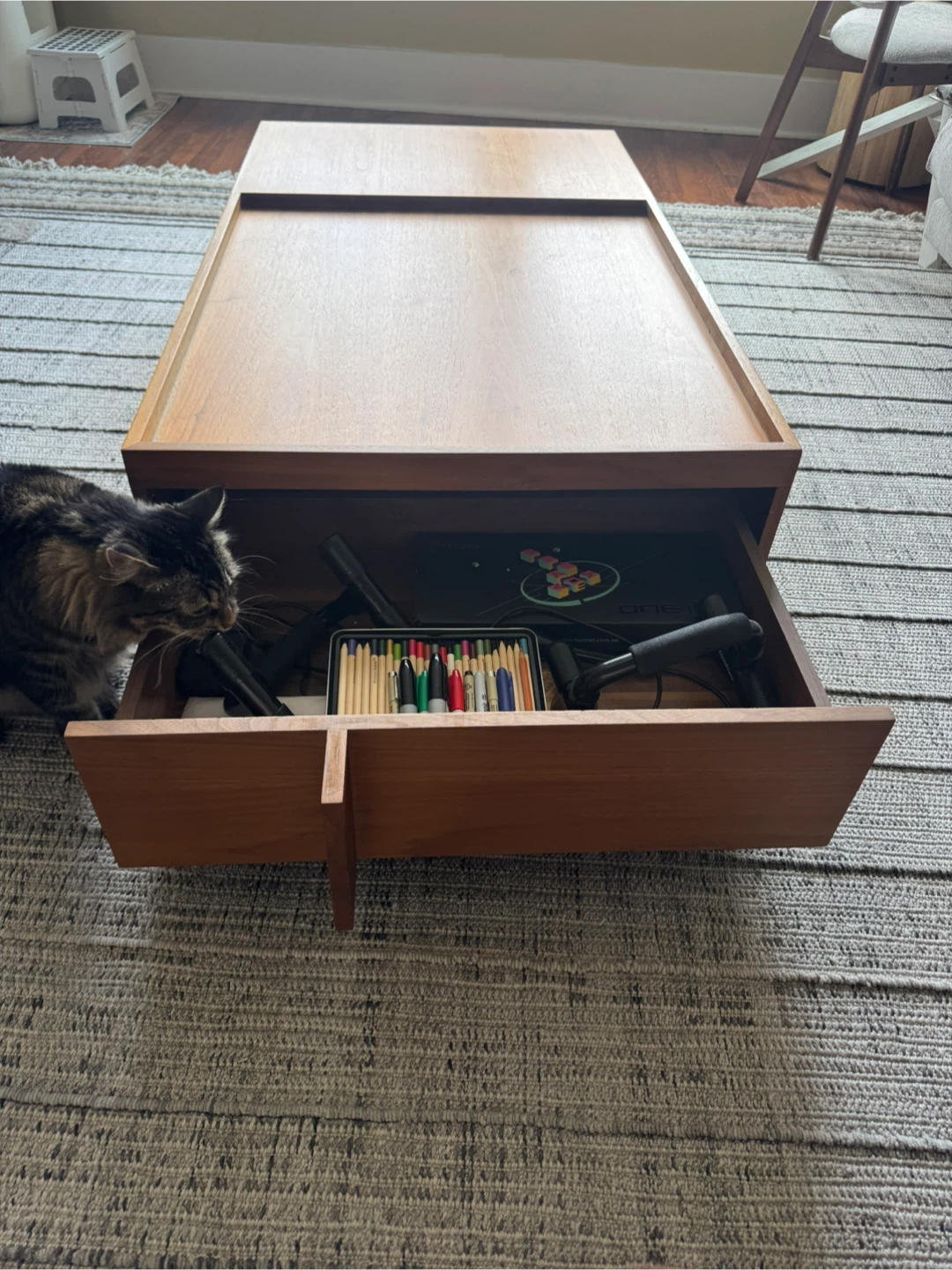 Wooden Coffee Table with Storage - photo 5