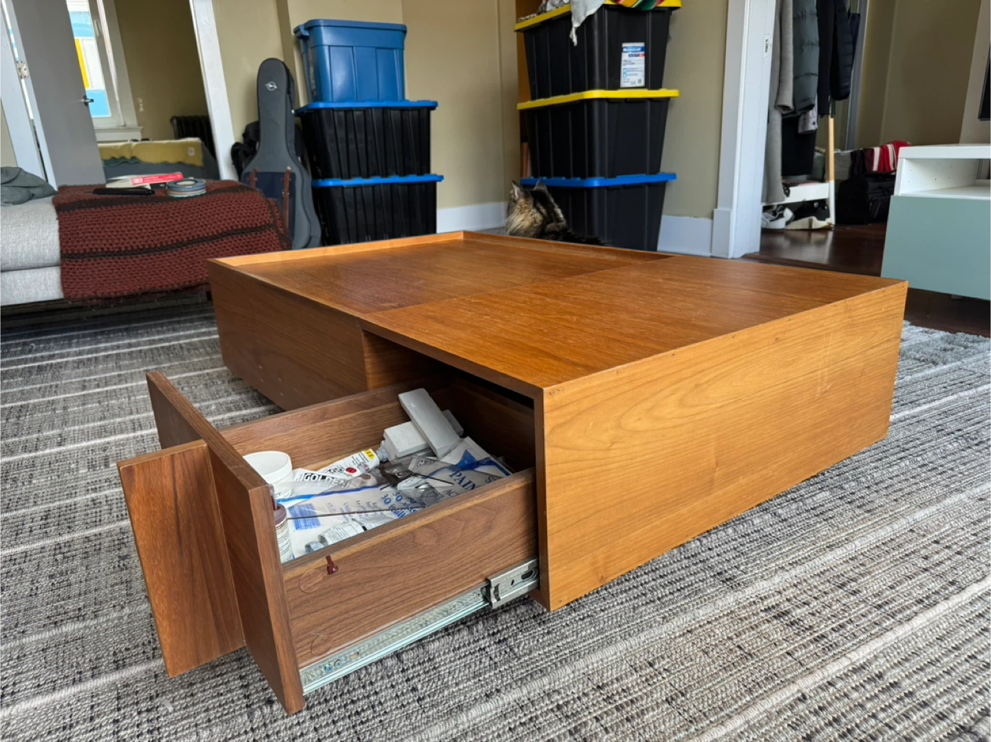 Wooden Coffee Table with Storage - photo 4
