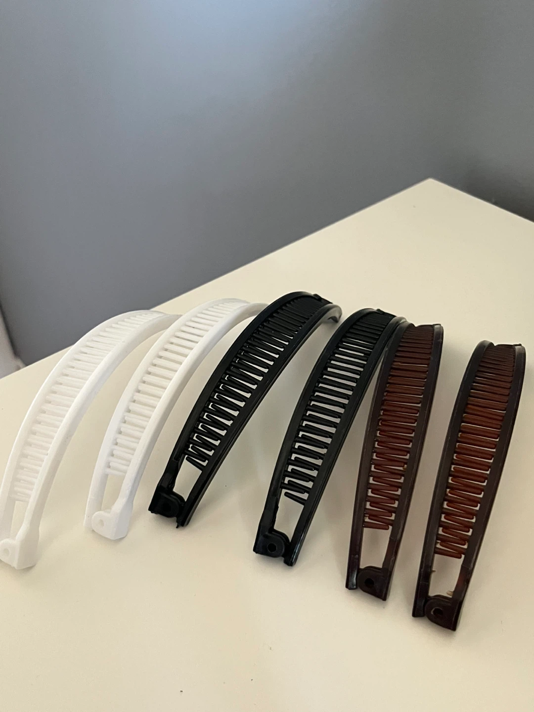 Pairs of Brown, Black, & White Banana Hair Clips - photo 2