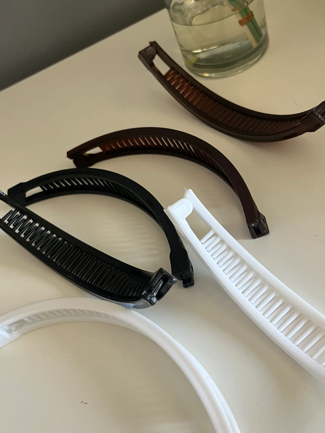 Pairs of Brown, Black, & White Banana Hair Clips - photo 3