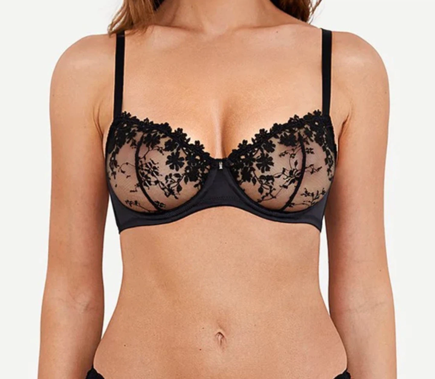 Black Sheer Lace Underwire Bra - photo 2