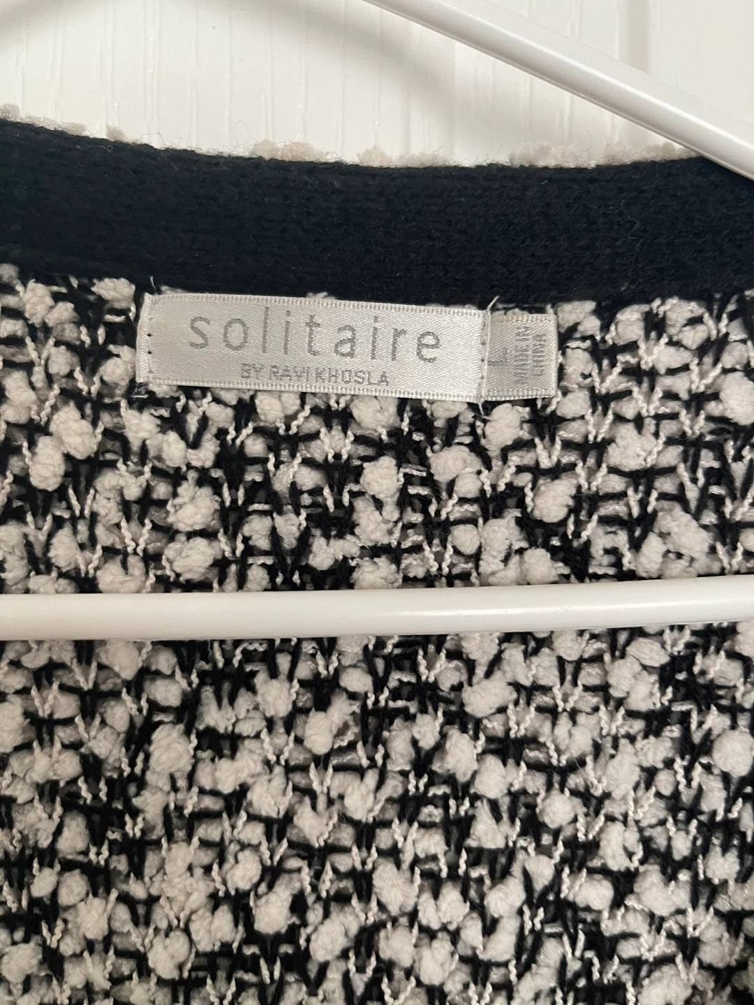 Black and Cream Diamond Pattern Cardigan - photo 2