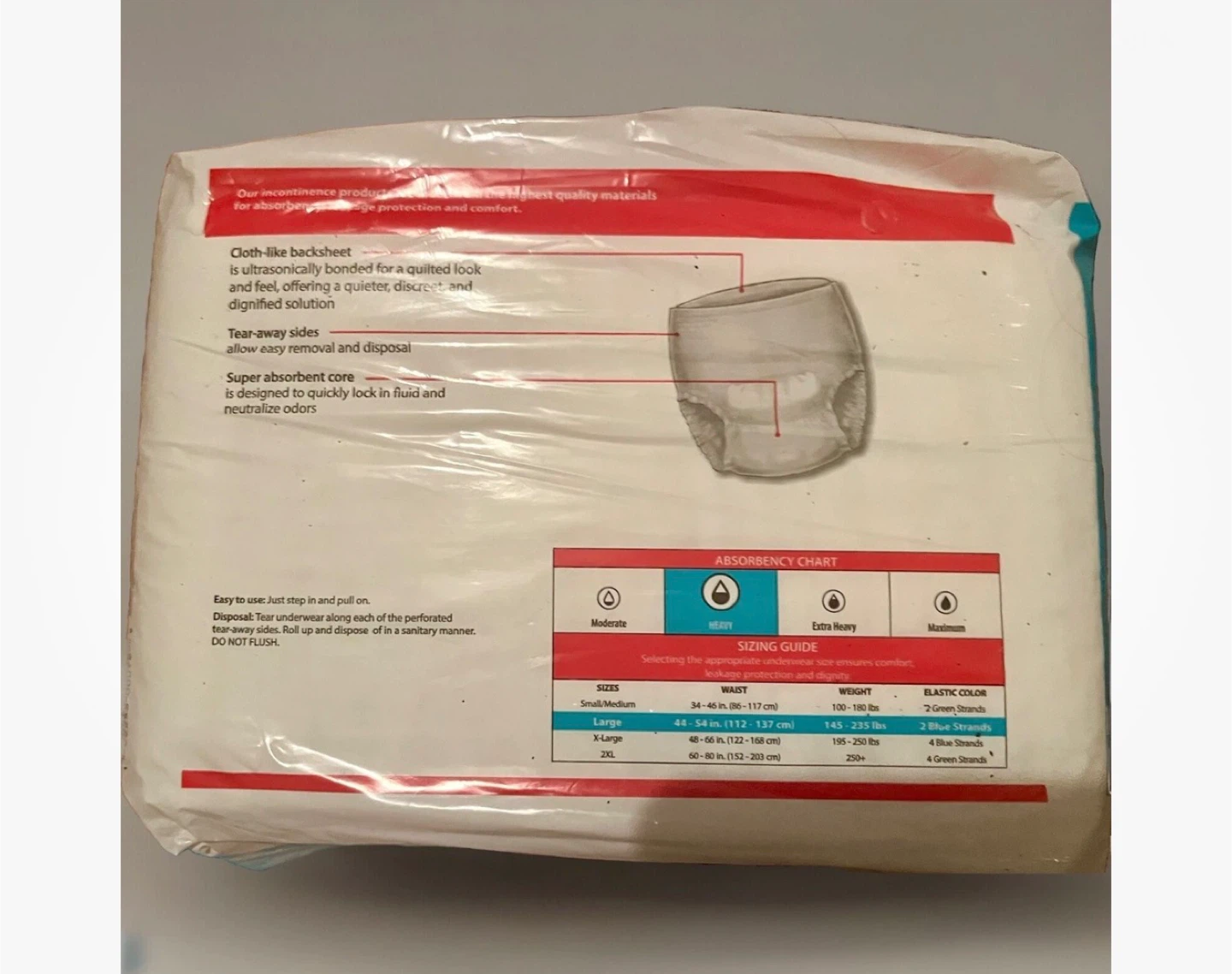 4 packs Cardinal Health Sure Care Plus large underwear - photo 3