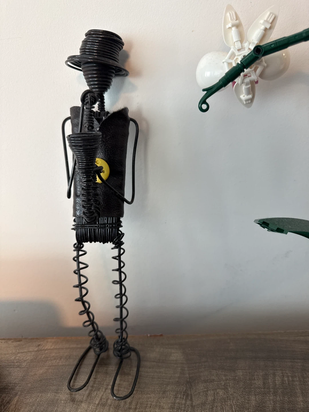 Wire Figurine with Hat and Saxophone