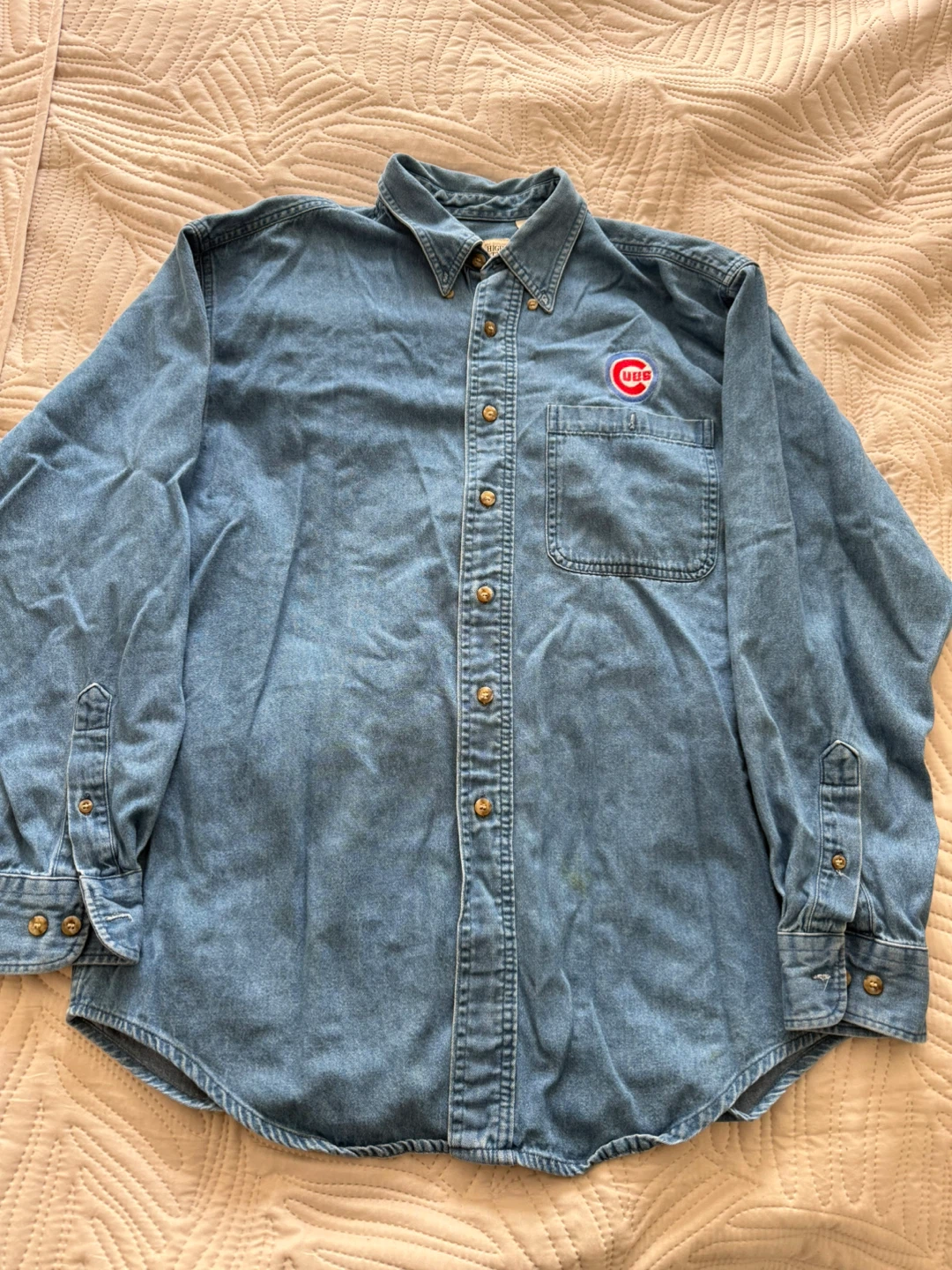 Chicago Cubs Denim Button-Up Shirt