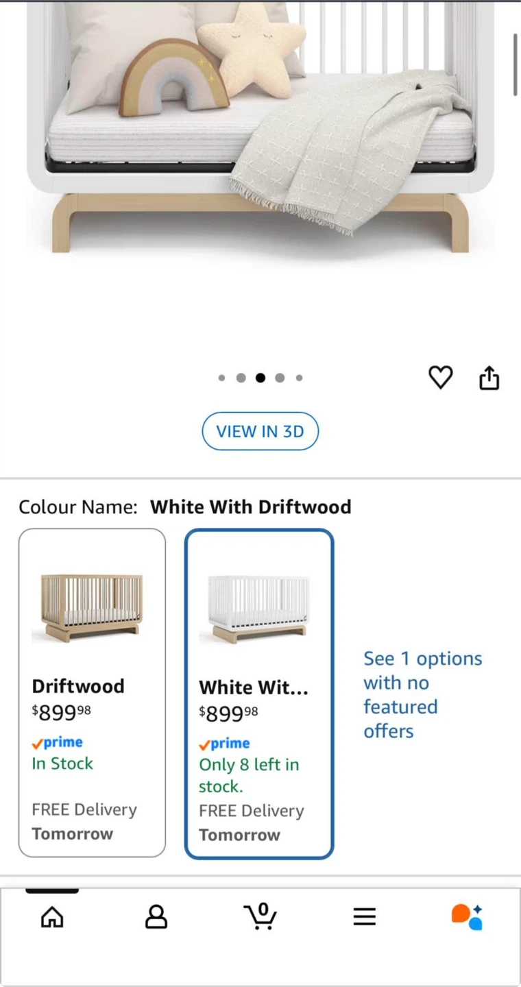 Storkcraft Santorini 5 in 1 Crib - White with Driftwood - photo 2