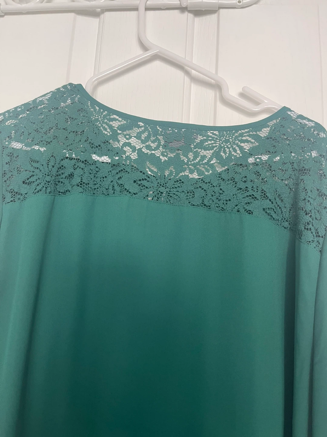 Van Heusen Women's Green Lace Inset Blouse XL/TG - photo 4