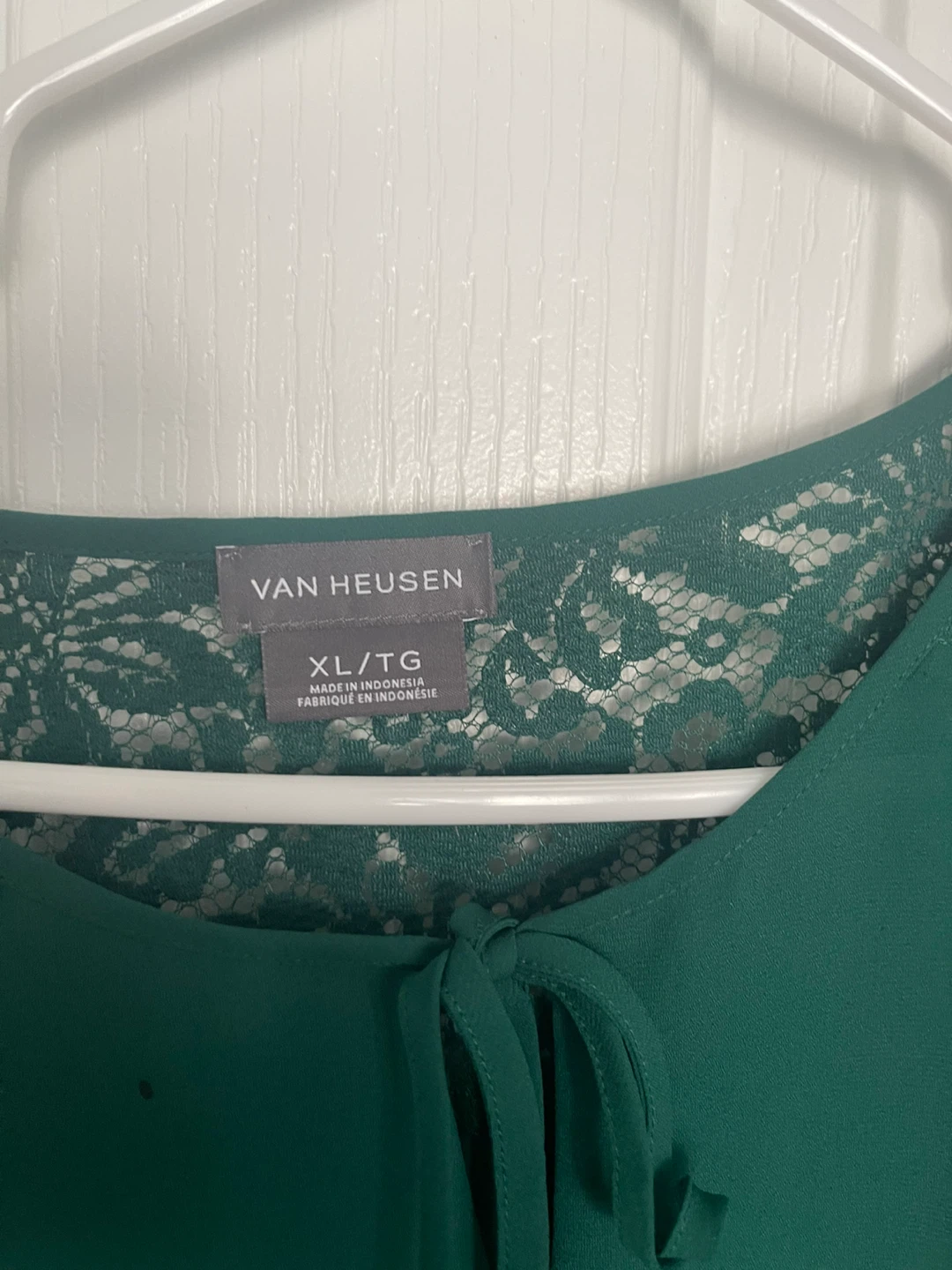Van Heusen Women's Green Lace Inset Blouse XL/TG - photo 2