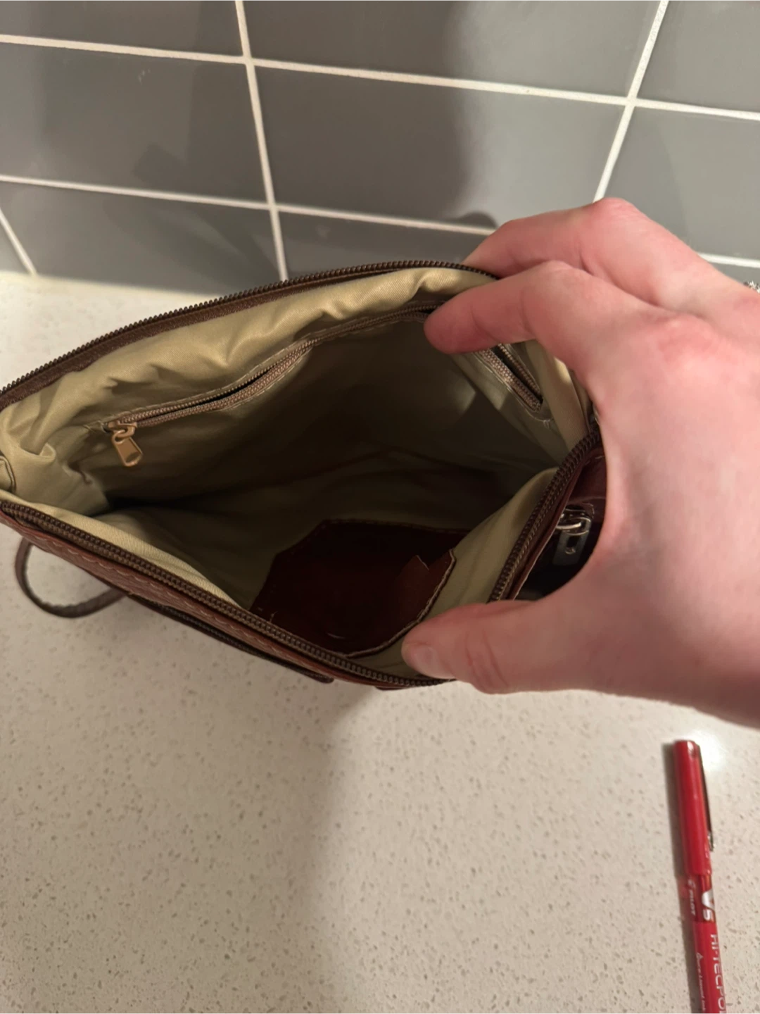 Italian Leather Crossbody Bag - Brown - photo 4