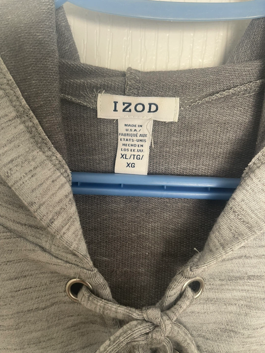 IZOD Grey Lace-Up Hoodie XL - photo 2