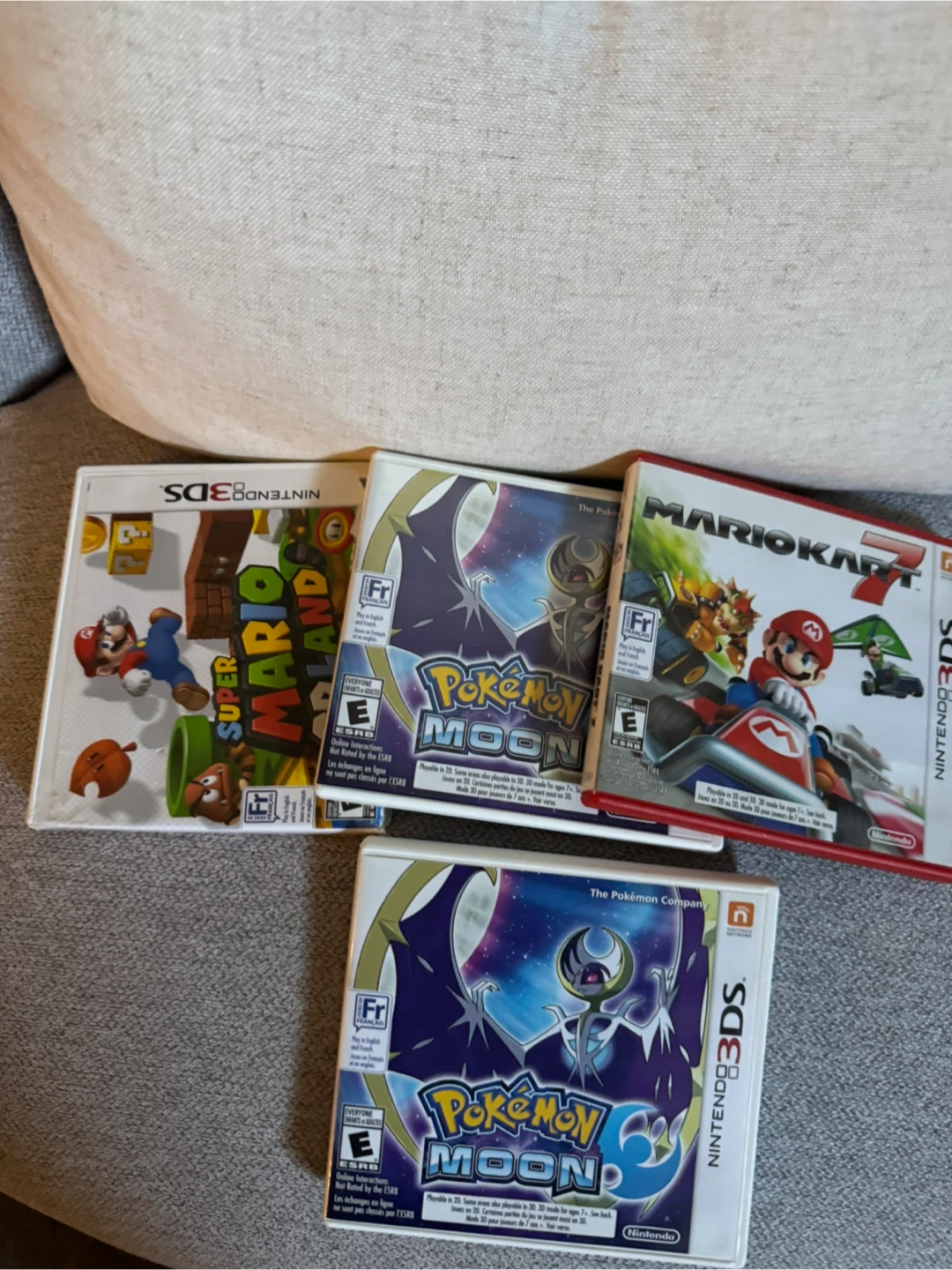 Nintendo 3DS Games: Super Mario, Pokemon Moon, Mario Kart 7