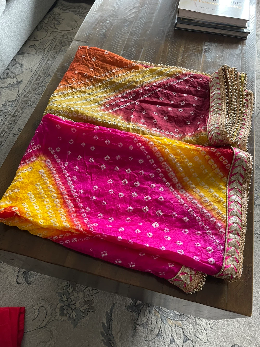 Two Tie-Dye scarves in silk.