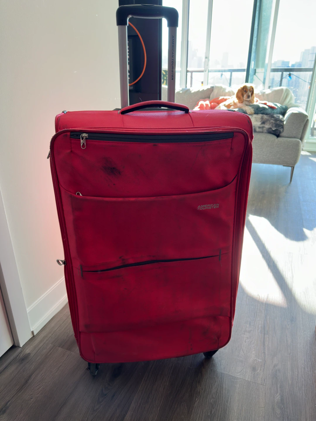Big American Tourister Pink Suitcase