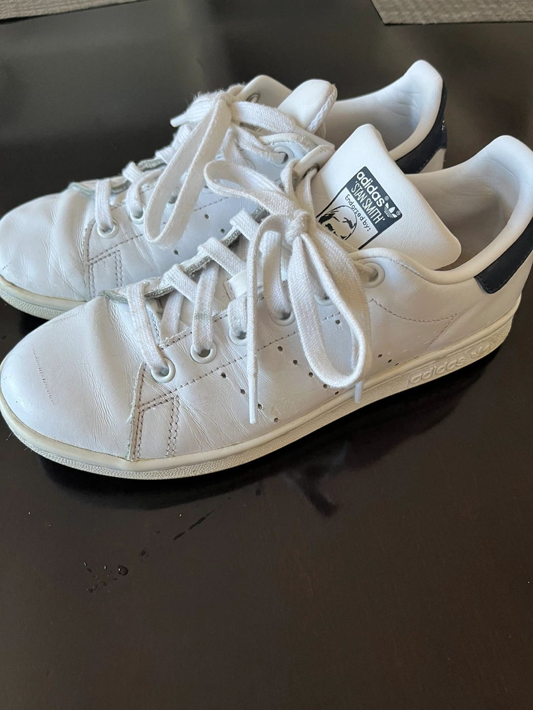Adidas Stan Smith White Navy Leather Sneakers - photo 2