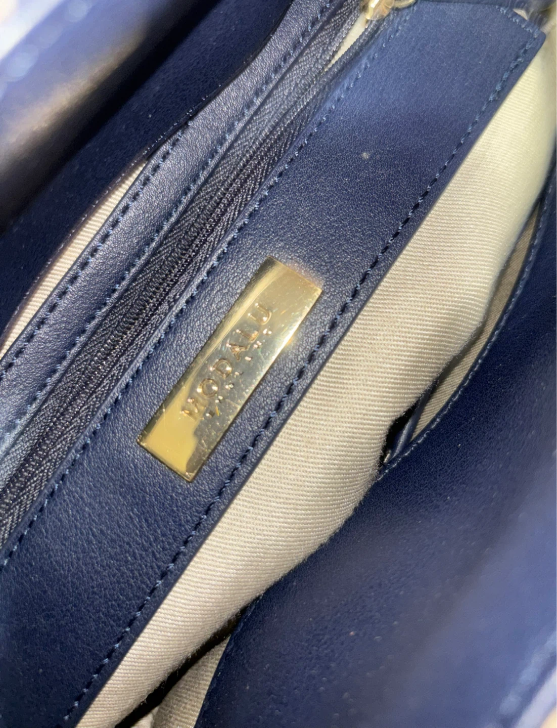 Modalu Navy and Cream Ikat Print Tote Bag - photo 5