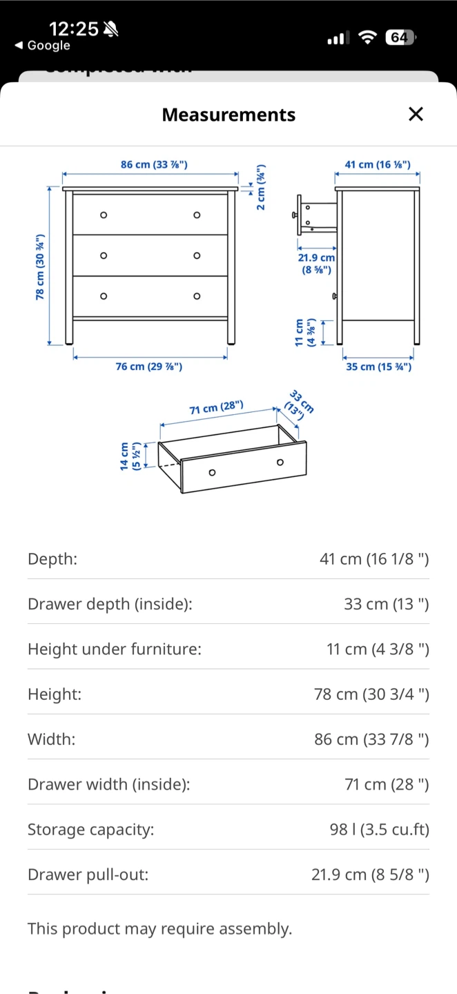 White 3-Drawer Dresser - photo 2