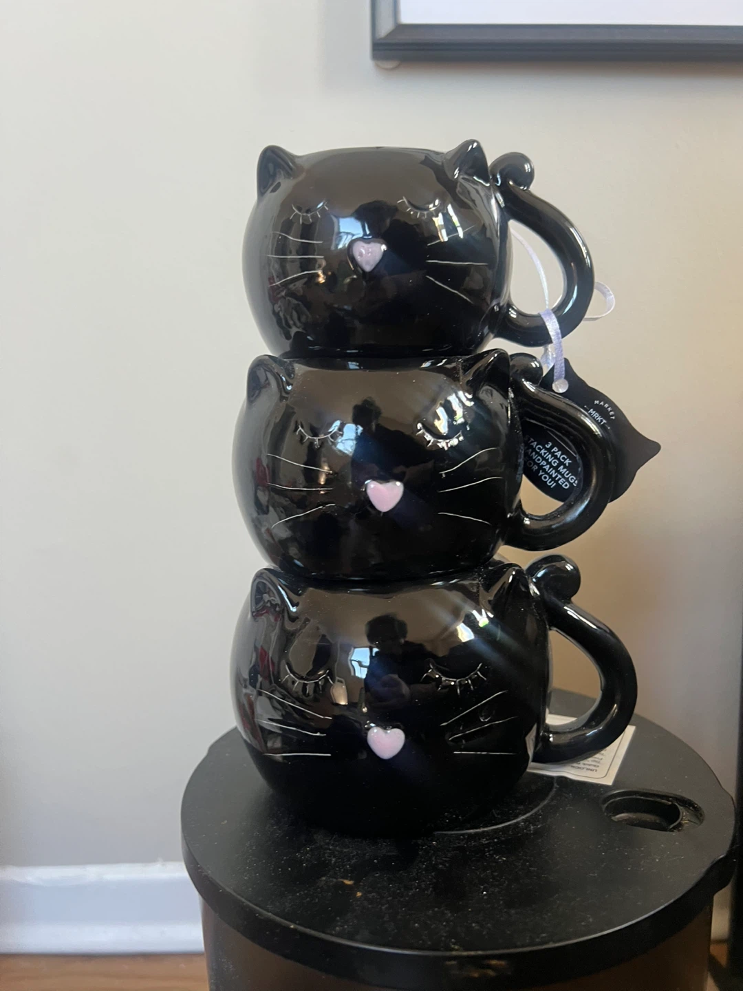 Black Cat Stacking Mugs - Set of 3