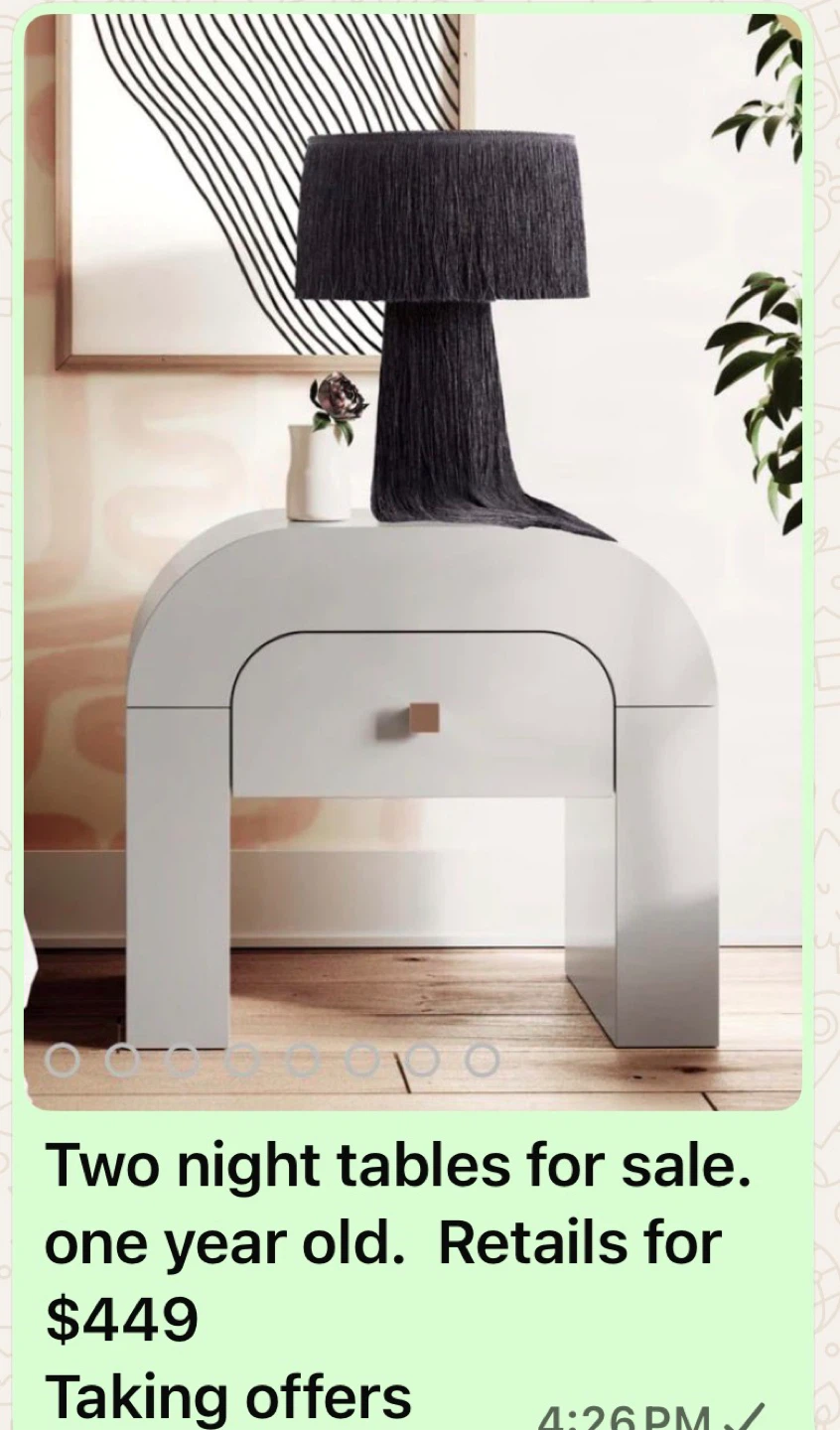 White Arch Nightstand with Drawer - photo 2