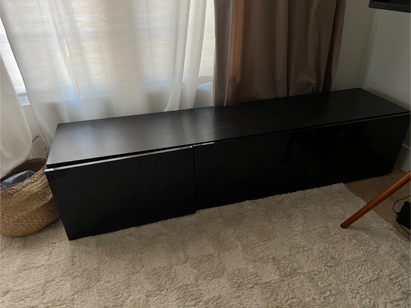IKEA Besta TV Unit console stand with Doors - Black High-Gloss - photo 5