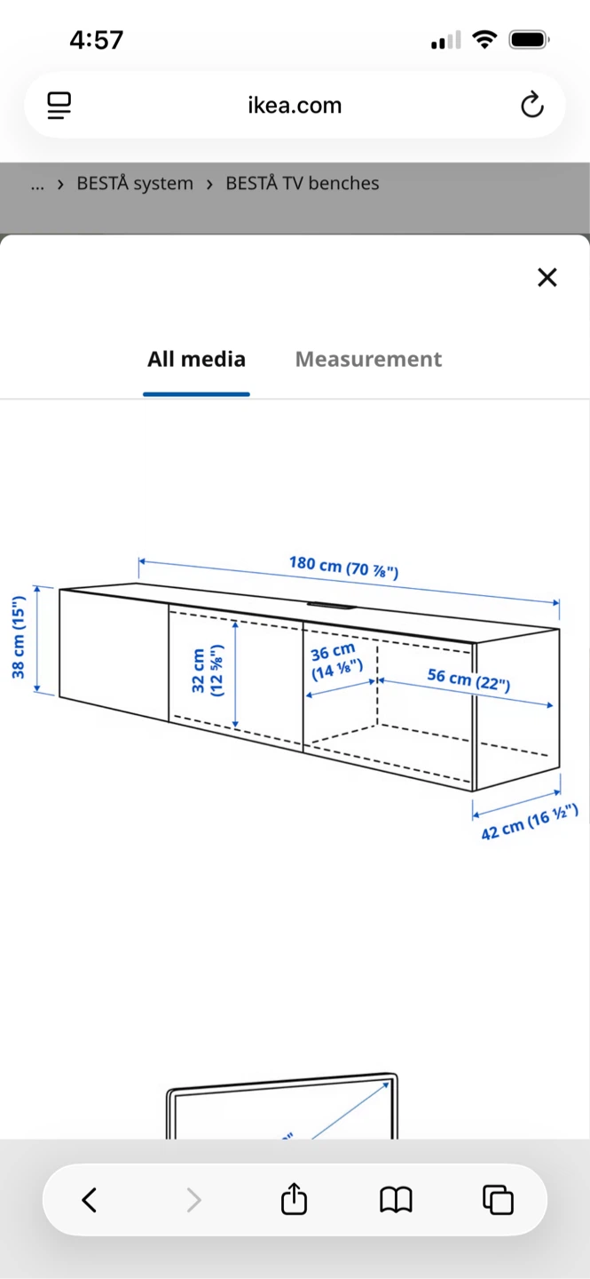 IKEA Besta TV Unit console stand with Doors - Black High-Gloss - photo 4