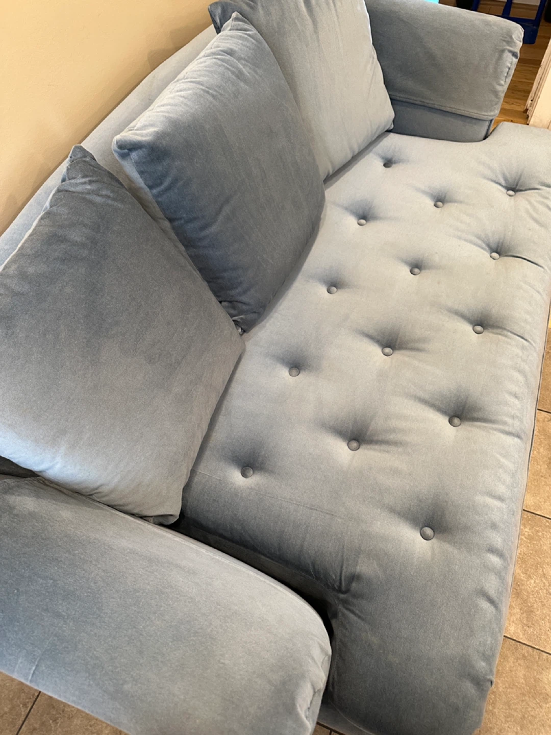 Beautiful Velvet Tufted Loveseat Sofa (CAN DELIVER) - photo 4