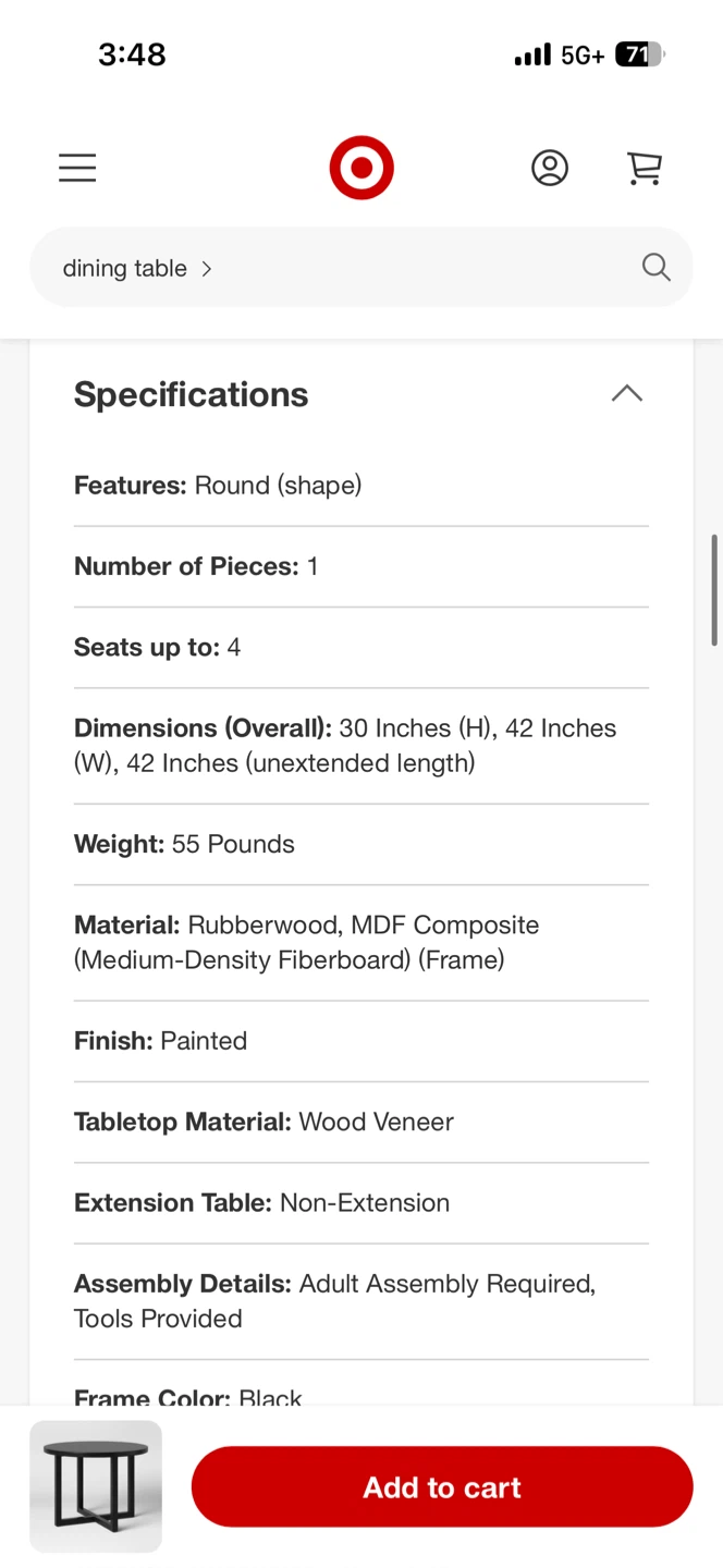 Black Round Dining Table - photo 4