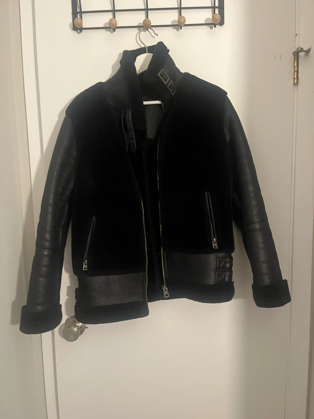 Missguided Faux Leather Aviator Jacket - US Size 2