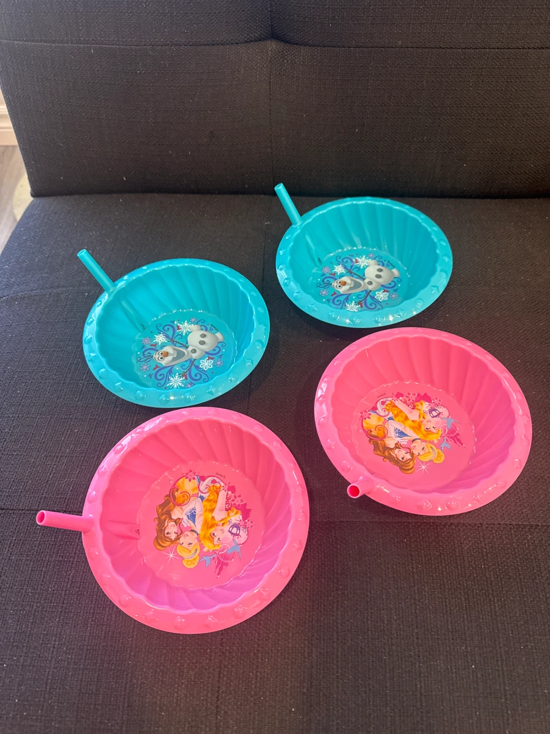 Set of 4 Disney Princess & Frozen Themed Bowls
