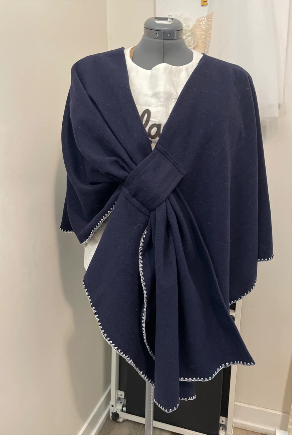 Navy Blue Kashmir Wrap Shawl